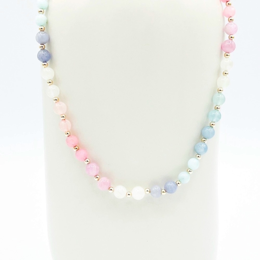 Rainbow gem choker necklace